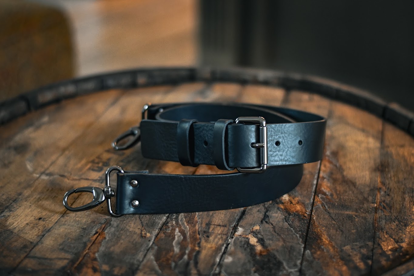 Classic Leather Rifle Sling Black