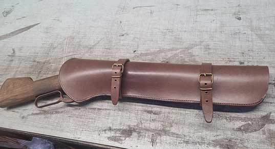 Custom Italian leather gun accessories